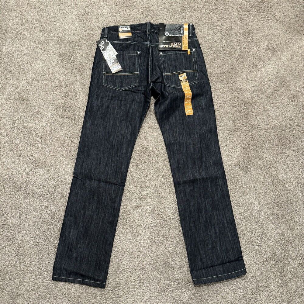 Baggy Vintage Y2K Southpole Denim Dark Wash Jeans Size 34 Brand New